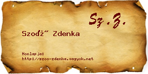 Szoó Zdenka névjegykártya